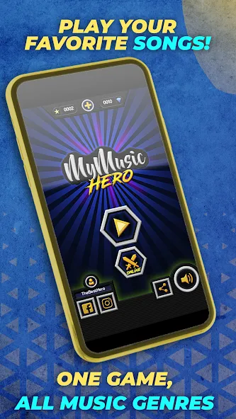 Скачать взлом Guitar Hero Mobile: Music Game (Гитар Хиро Мобайл)  [МОД Меню] — полная версия apk на Андроид screen 1