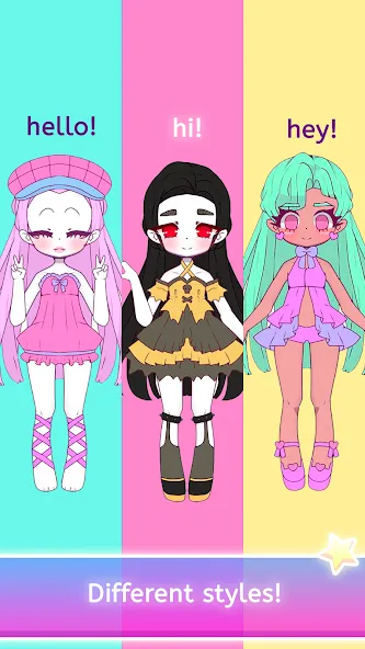 Взломанная Mimistar dress up chibi doll (Министар)  [МОД Unlimited Money] — стабильная версия apk на Андроид screen 2