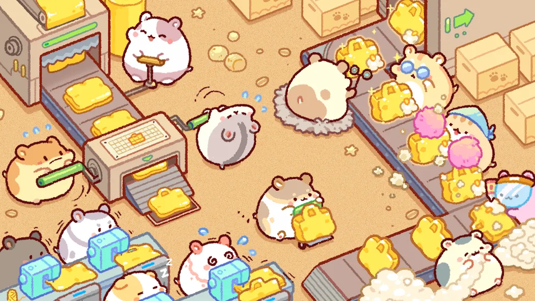 Взлом Hamster Bag Factory : Tycoon (Хэмстер сумка фабрика)  [МОД Много монет] — последняя версия apk на Андроид screen 1