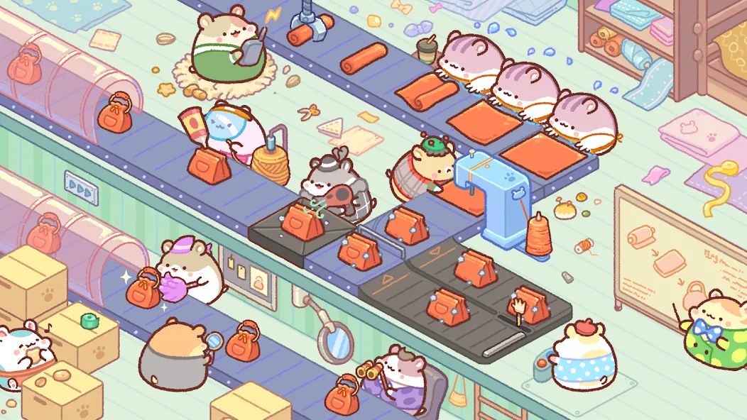 Взлом Hamster Bag Factory : Tycoon (Хэмстер сумка фабрика)  [МОД Много монет] — последняя версия apk на Андроид screen 2