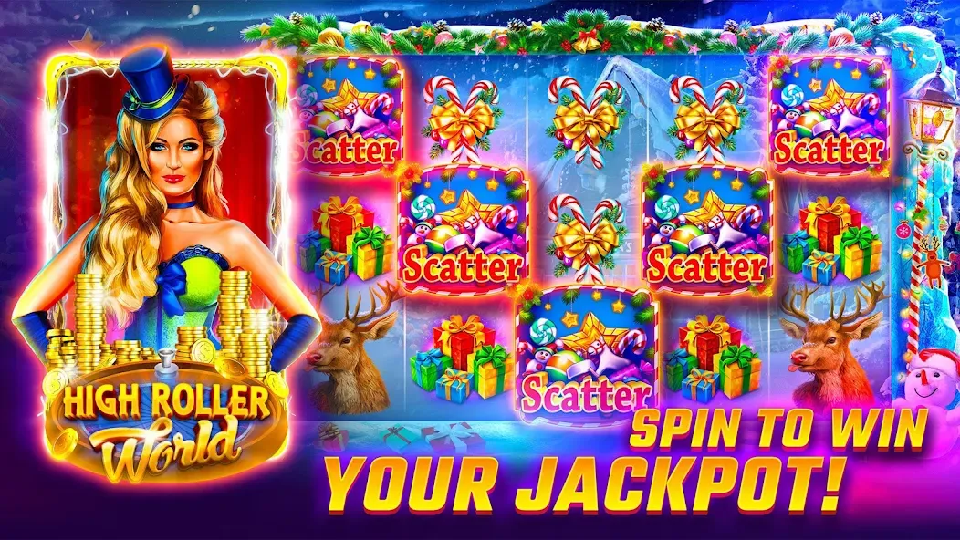 Взломанная Slots WOW Casino Slot Machine (Слотс ВОУ)  [МОД Бесконечные монеты] — полная версия apk на Андроид screen 1