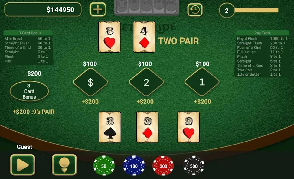 Скачать взлом Let It Ride Poker  [МОД Бесконечные деньги] — полная версия apk на Андроид screen 2