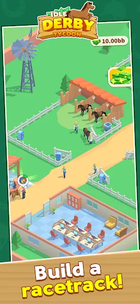 Скачать взломанную Idle Derby Tycoon (Айдл Дерби Тайкун)  [МОД Menu] — стабильная версия apk на Андроид screen 1