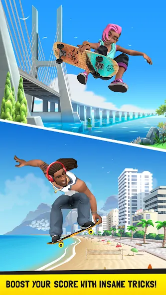 Взлом Flip Skater (Флип скейтер)  [МОД Mega Pack] — стабильная версия apk на Андроид screen 4