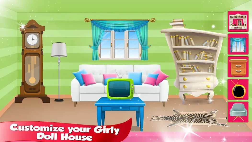 Скачать взломанную Girl Doll House Design & Clean  [МОД Все открыто] — стабильная версия apk на Андроид screen 5