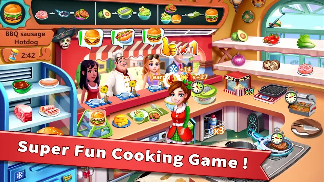 Скачать взлом Rising Super Chef — Cook Fast (Райзинг Супер Шеф)  [МОД Все открыто] — полная версия apk на Андроид screen 1