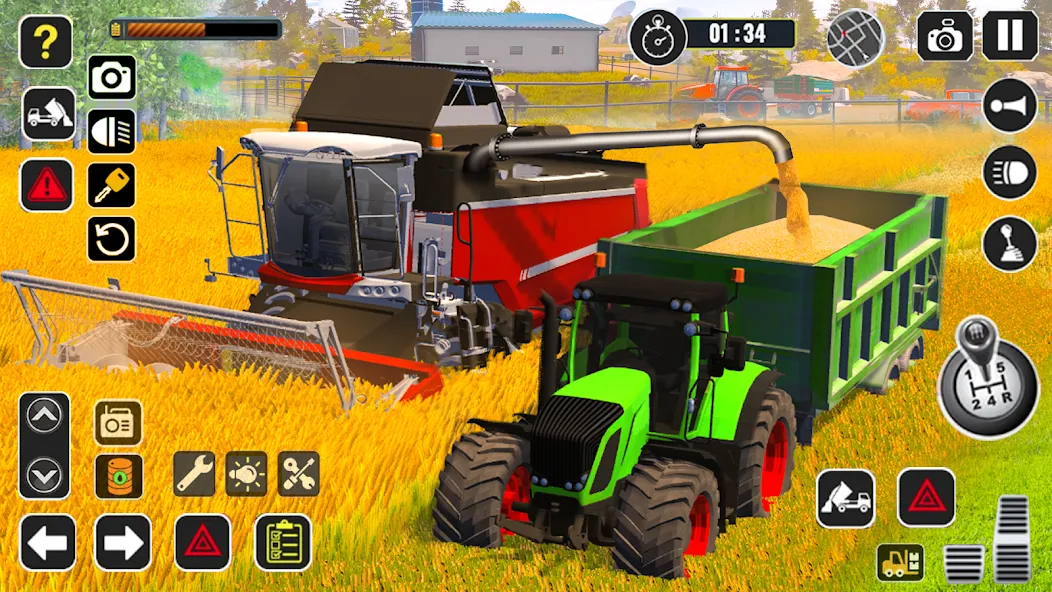 Скачать взломанную Tractor Farming Game Harvester  [МОД Бесконечные монеты] — последняя версия apk на Андроид screen 1