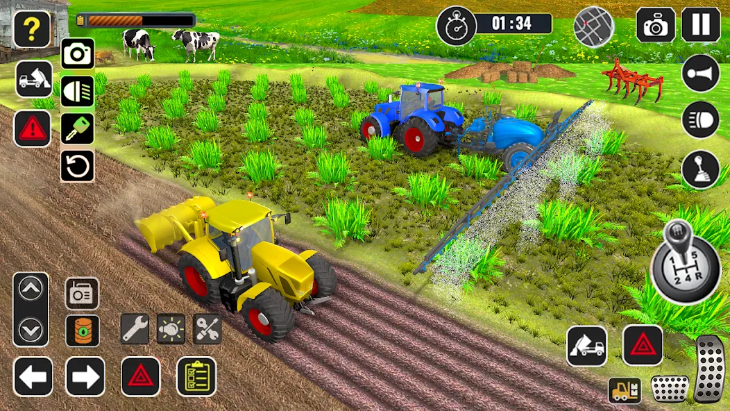 Скачать взломанную Tractor Farming Game Harvester  [МОД Бесконечные монеты] — последняя версия apk на Андроид screen 2