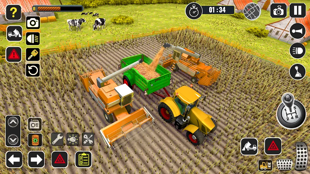 Скачать взломанную Tractor Farming Game Harvester  [МОД Бесконечные монеты] — последняя версия apk на Андроид screen 3