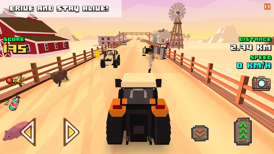 Взломанная Blocky Farm Racing & Simulator  [МОД Unlocked] — полная версия apk на Андроид screen 2