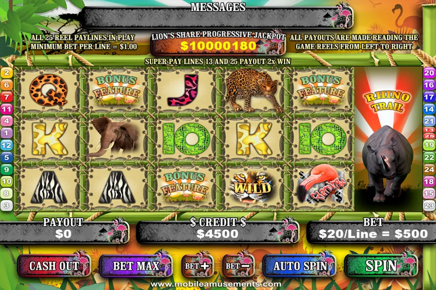 Взломанная Flamingo Safari Slots (Фламинго Сафари Слоты)  [МОД Menu] — последняя версия apk на Андроид screen 1