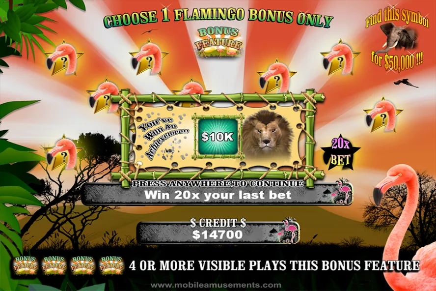 Взломанная Flamingo Safari Slots (Фламинго Сафари Слоты)  [МОД Menu] — последняя версия apk на Андроид screen 2