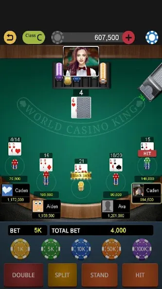 Скачать взломанную World Blackjack King  [МОД Unlocked] — последняя версия apk на Андроид screen 1