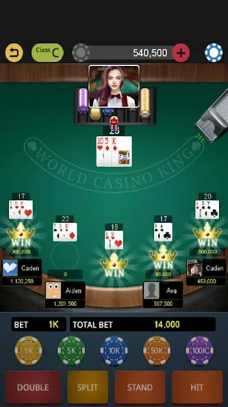 Скачать взломанную World Blackjack King  [МОД Unlocked] — последняя версия apk на Андроид screen 2