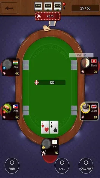 Взломанная Texas holdem poker king  [МОД Unlimited Money] — стабильная версия apk на Андроид screen 4