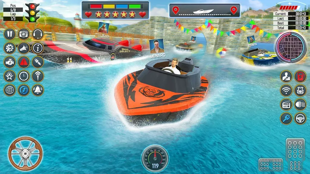 Скачать взломанную Speed Boat Racing: Boat games  [МОД Бесконечные монеты] — стабильная версия apk на Андроид screen 2