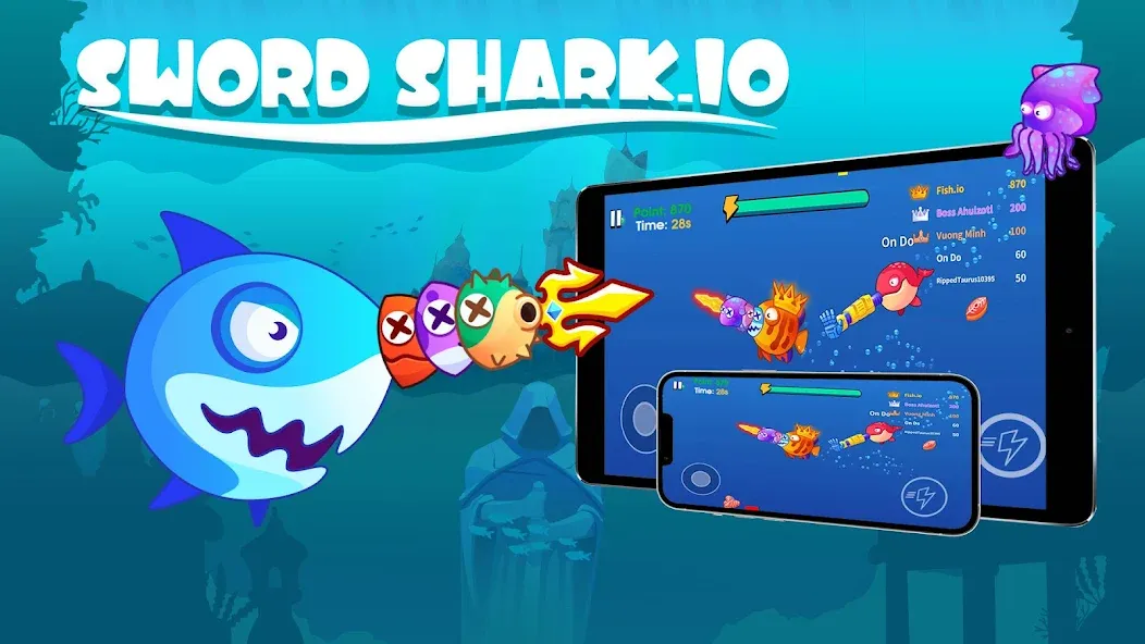 Взлом Sword Shark.io — Hungry Shark  [МОД Menu] — стабильная версия apk на Андроид screen 1