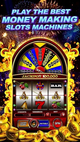 Скачать взлом Money Wheel Slot Machine Game (Мани Вил Слот Машине Гейм)  [МОД Много монет] — полная версия apk на Андроид screen 1