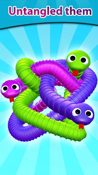 Взломанная Tangled Snakes Puzzle Game (Танглед Снейк 3Д)  [МОД Menu] — последняя версия apk на Андроид screen 1