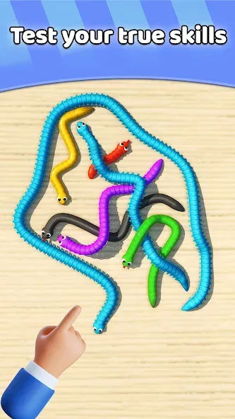 Взломанная Tangled Snakes Puzzle Game (Танглед Снейк 3Д)  [МОД Menu] — последняя версия apk на Андроид screen 4