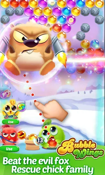 Скачать взломанную Bubble Wings: bubble shooter (Бабл Вингс)  [МОД Бесконечные монеты] — последняя версия apk на Андроид screen 2