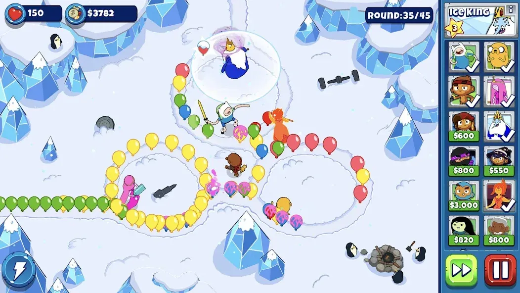 Взломанная Bloons Adventure Time TD (Блунс Приключения Времени ТД)  [МОД Unlocked] — стабильная версия apk на Андроид screen 1