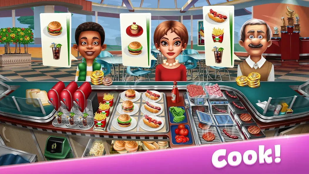 Взлом Cooking Fever: Restaurant Game  [МОД Mega Pack] — последняя версия apk на Андроид screen 1