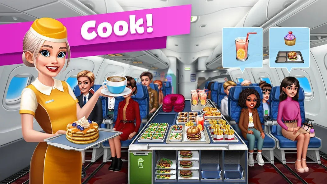 Взломанная Airplane Chefs — Cooking Game (Эйрплейн Чефз)  [МОД Меню] — полная версия apk на Андроид screen 1