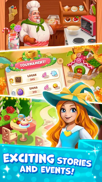 Взломанная Candy Valley — Match 3 Puzzle  [МОД Menu] — последняя версия apk на Андроид screen 2