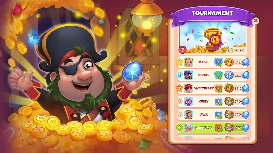 Взломанная Pirate Treasures: Jewel & Gems  [МОД Бесконечные деньги] — полная версия apk на Андроид screen 2