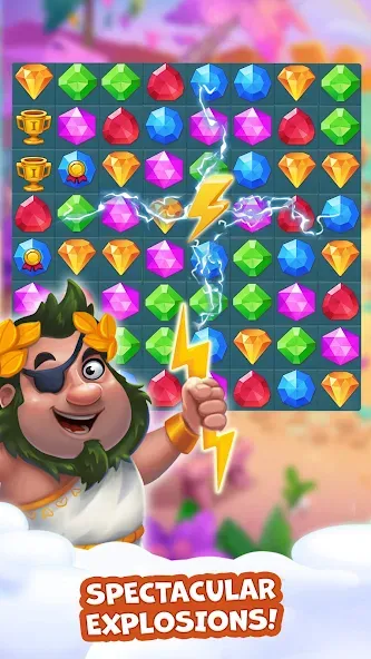 Взломанная Pirate Treasures: Jewel & Gems  [МОД Бесконечные деньги] — полная версия apk на Андроид screen 3