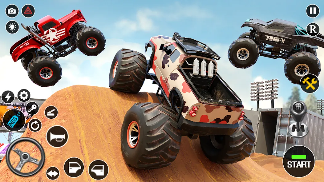 Взлом Fearless US Monster Truck Game (Фирлесс ЮЭС Монстер Трак Гейм)  [МОД Mega Pack] — последняя версия apk на Андроид screen 3