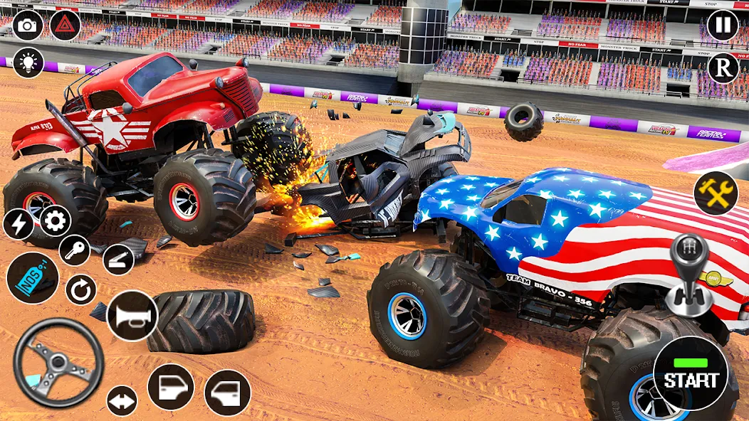 Взлом Fearless US Monster Truck Game (Фирлесс ЮЭС Монстер Трак Гейм)  [МОД Mega Pack] — последняя версия apk на Андроид screen 4