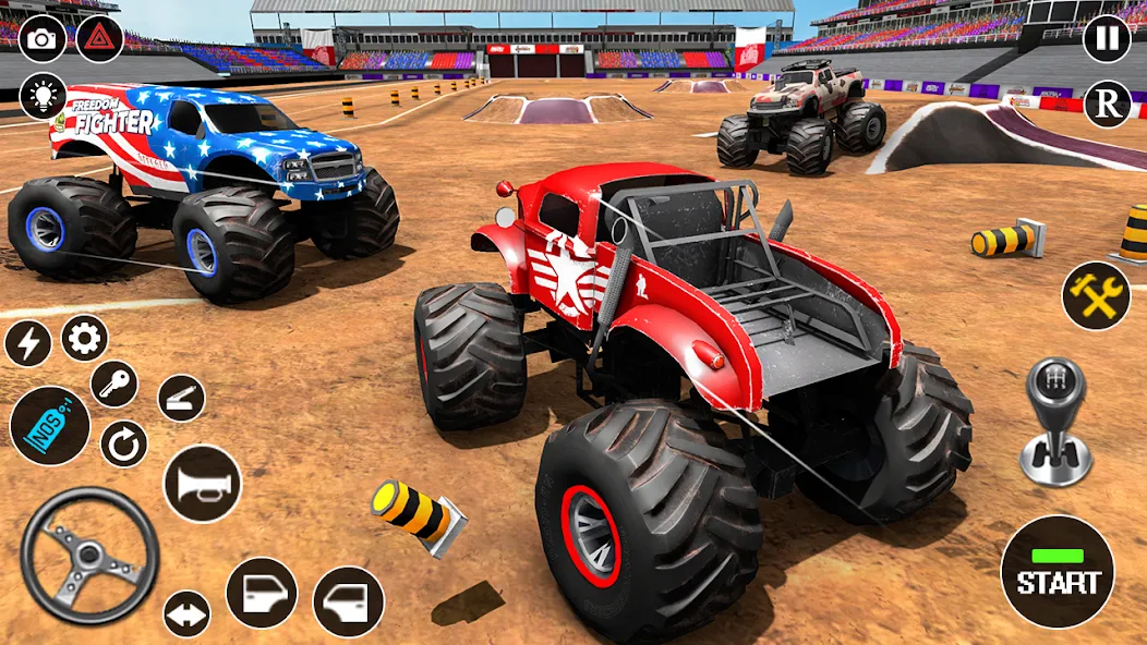 Взлом Fearless US Monster Truck Game (Фирлесс ЮЭС Монстер Трак Гейм)  [МОД Mega Pack] — последняя версия apk на Андроид screen 5