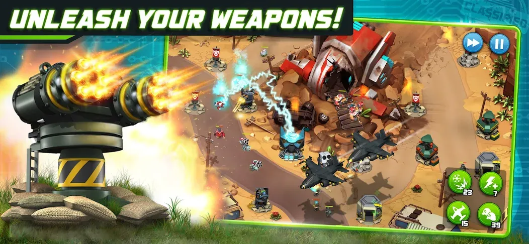 Взломанная Alien Creeps — Tower Defense (Эйлиен Крипс ТД)  [МОД Mega Pack] — стабильная версия apk на Андроид screen 1