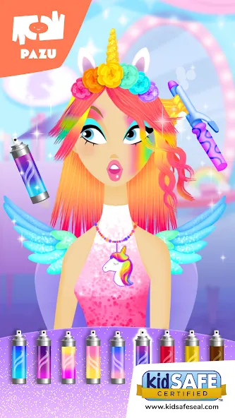 Взлом Girls Hair Salon Unicorn  [МОД Unlimited Money] — последняя версия apk на Андроид screen 1