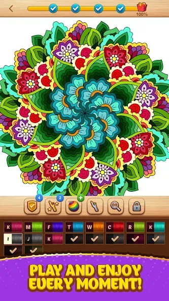 Взломанная Cross Stitch Coloring Mandala (Кроссстиль раскрашивание мандала)  [МОД Menu] — полная версия apk на Андроид screen 5