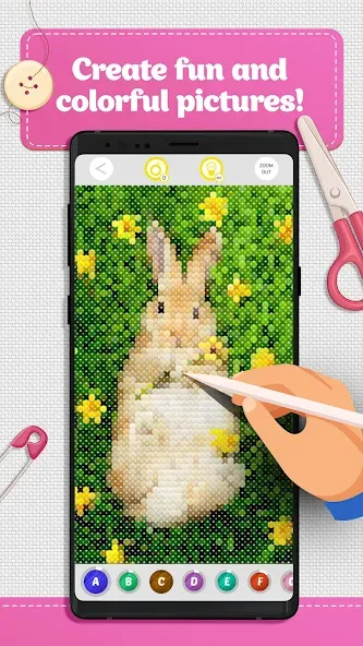 Взлом Cross Stitch Coloring Art (Кроссстич окрашивание искусства)  [МОД Unlimited Money] — последняя версия apk на Андроид screen 3