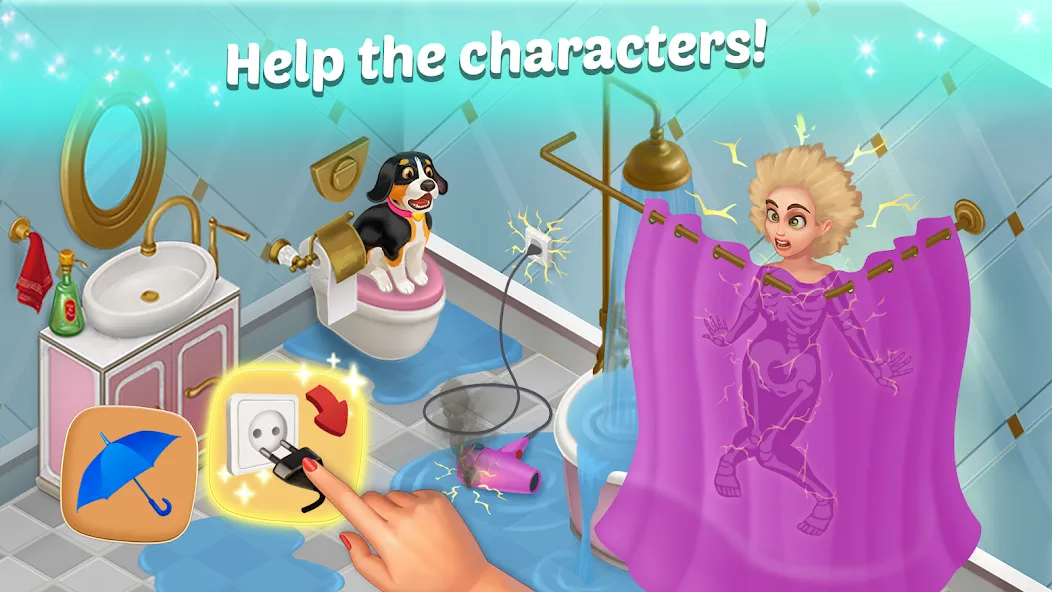 Скачать взлом Family Hotel: love & match-3 (Фэмели Отель)  [МОД Все открыто] — стабильная версия apk на Андроид screen 3