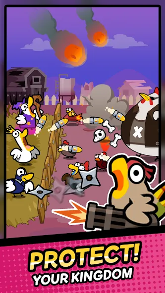 Взлом Duck vs Chicken : Idle Defense (Дак против Чикен)  [МОД Меню] — стабильная версия apk на Андроид screen 1