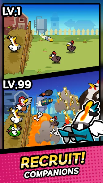 Взлом Duck vs Chicken : Idle Defense (Дак против Чикен)  [МОД Меню] — стабильная версия apk на Андроид screen 2