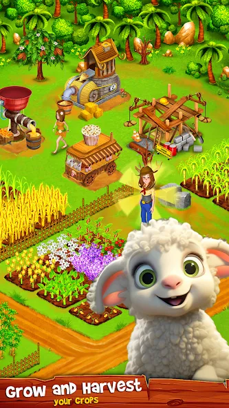 Скачать взломанную Country Valley Farming Game (Парадайз Хей Фарм Айленд)  [МОД Unlimited Money] — стабильная версия apk на Андроид screen 1