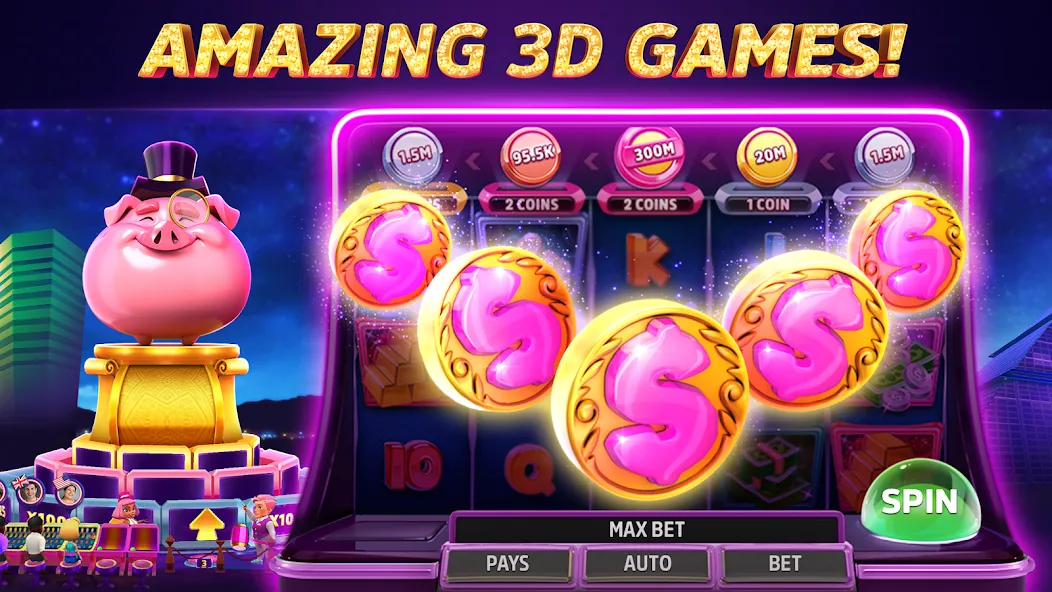 Взломанная POP! Slots™ Vegas Casino Games  [МОД Mega Pack] — последняя версия apk на Андроид screen 4