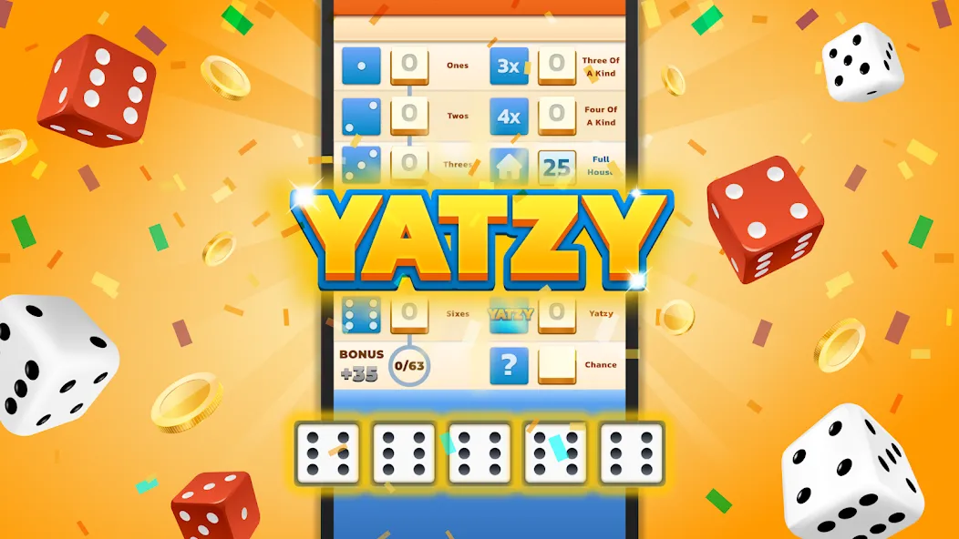 Взломанная Yatzy — Fun Classic Dice Game (Ятзи)  [МОД Все открыто] — стабильная версия apk на Андроид screen 1