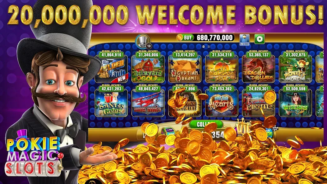 Взломанная Pokie Magic Casino Slots (Поки Мэджик Казино Слоты)  [МОД Бесконечные монеты] — стабильная версия apk на Андроид screen 1