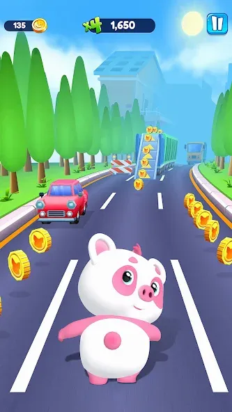 Скачать взломанную Piggy Panda Run: Fun Game  [МОД Меню] — последняя версия apk на Андроид screen 1