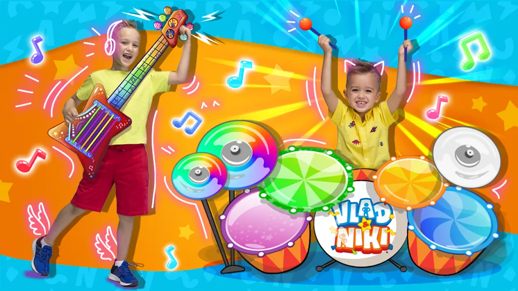 Скачать взломанную Vlad and Niki: Kids Piano  [МОД Mega Pack] — стабильная версия apk на Андроид screen 2