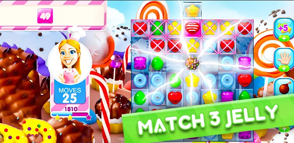 Взломанная Jelly Kingdom Crush — Match 3  [МОД Меню] — полная версия apk на Андроид screen 1