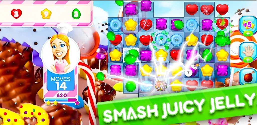 Взломанная Jelly Kingdom Crush — Match 3  [МОД Меню] — полная версия apk на Андроид screen 2