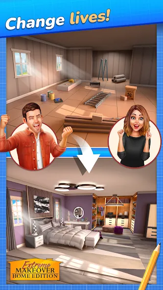 Взлом Extreme Makeover: Home Edition (Экстриммакеовер)  [МОД Mega Pack] — последняя версия apk на Андроид screen 1